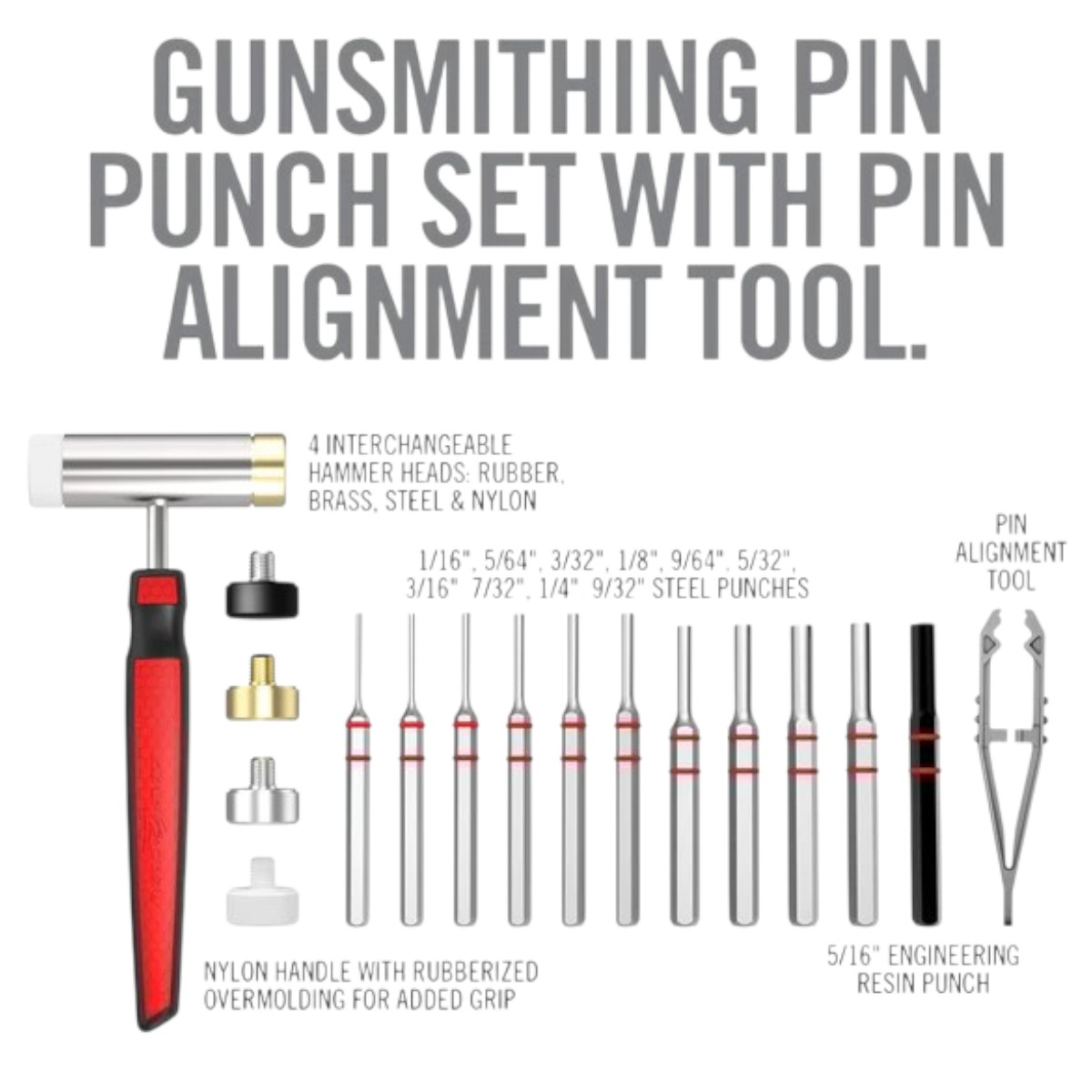 RealAvid Accu-Punch مطرقة مع بيمات مدببه